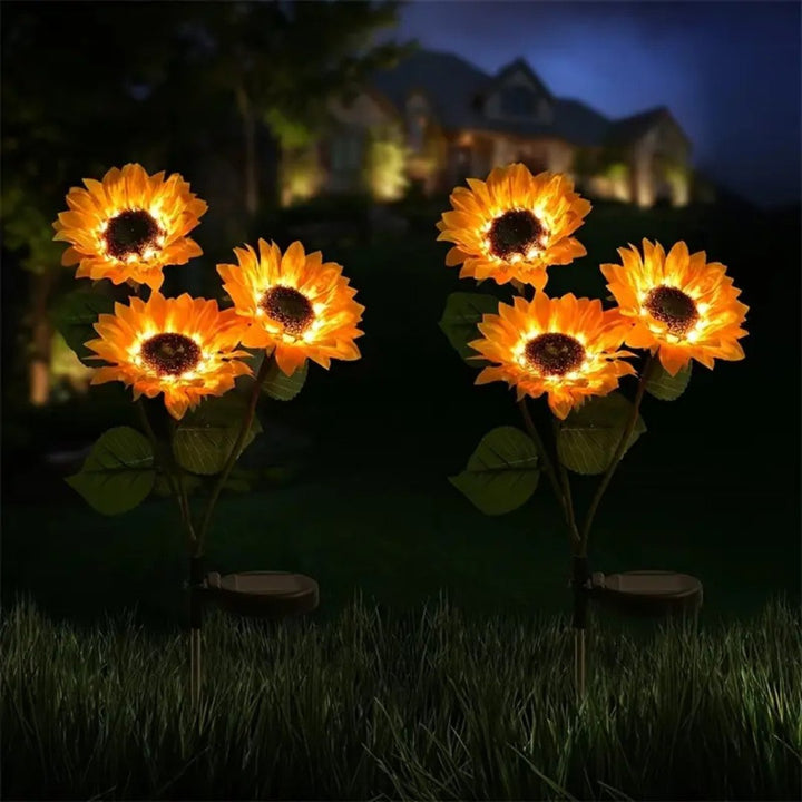 GlowPetal – Solcelledrevet LED-hagelampe med solsikke