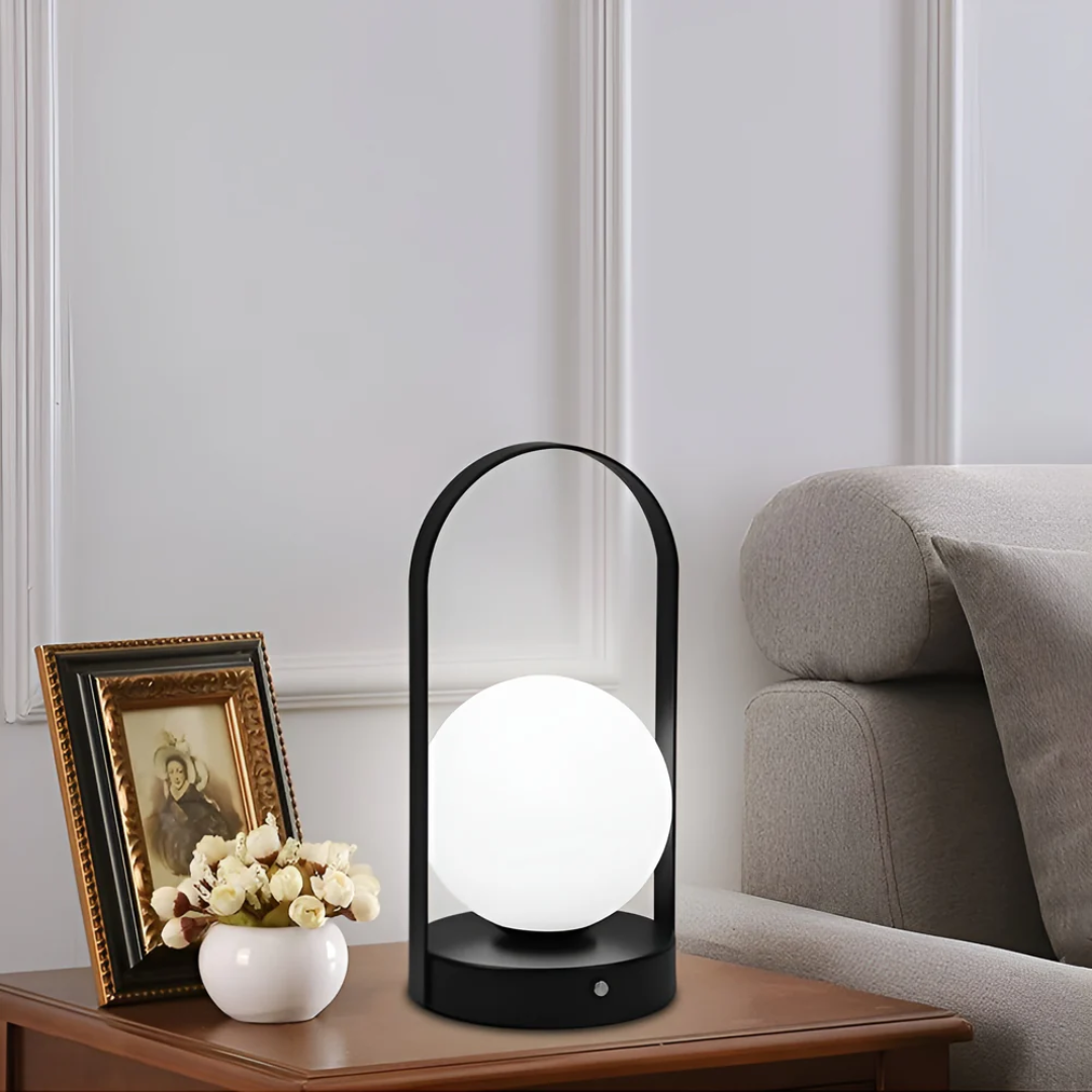 AuraLicht Trådløs Bordlampe – Oppladbar & Rustfritt Stål Design Lampe | Skanto