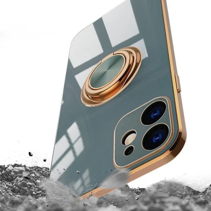 Plattiertes iPhone-deksel med ring | Skanto