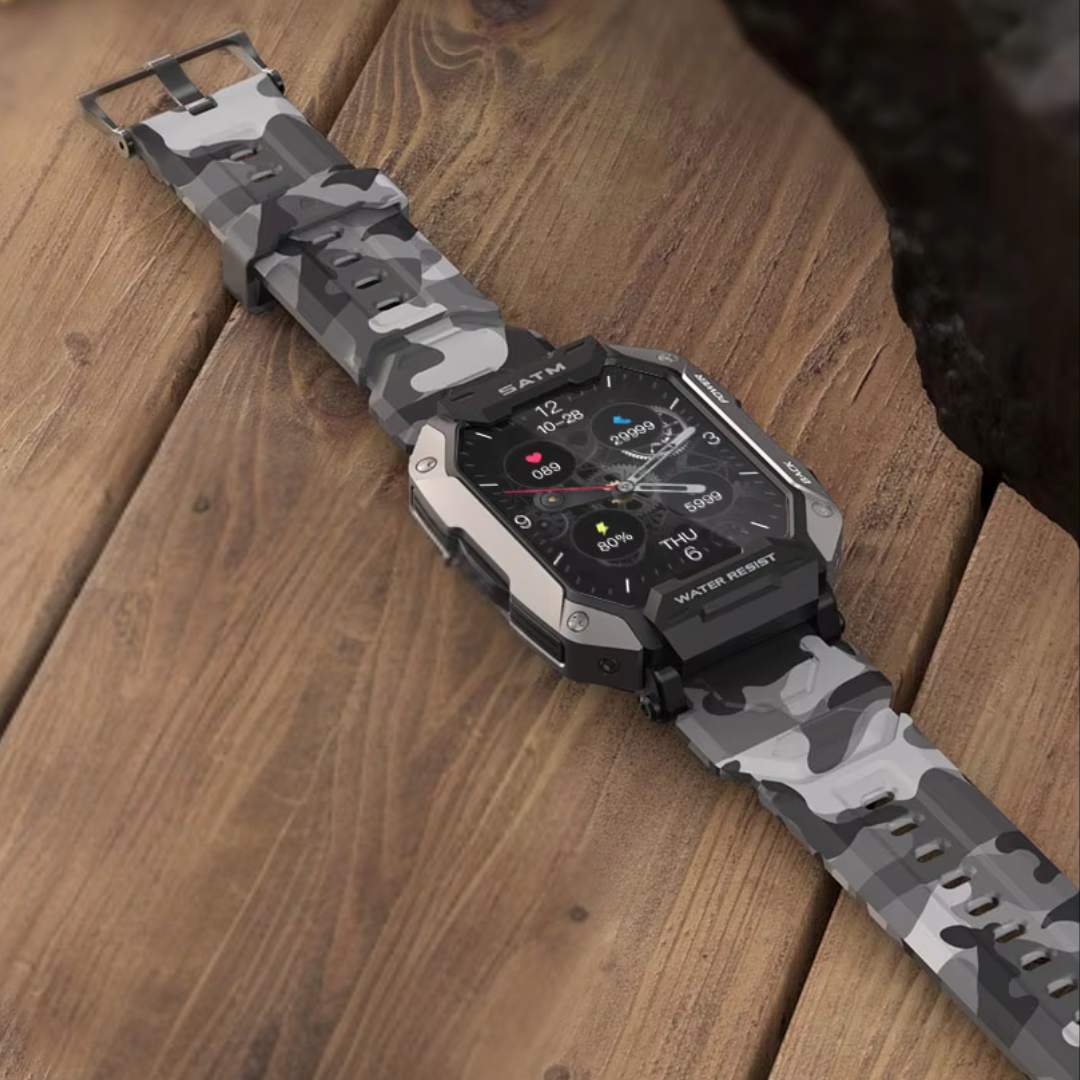 TactiX ARMY Series Smartwatch med militærdesign | Holdbar GPS - Fitness Tracker - for utendørs eventyr - militært personell og taktisk bruk Skanto