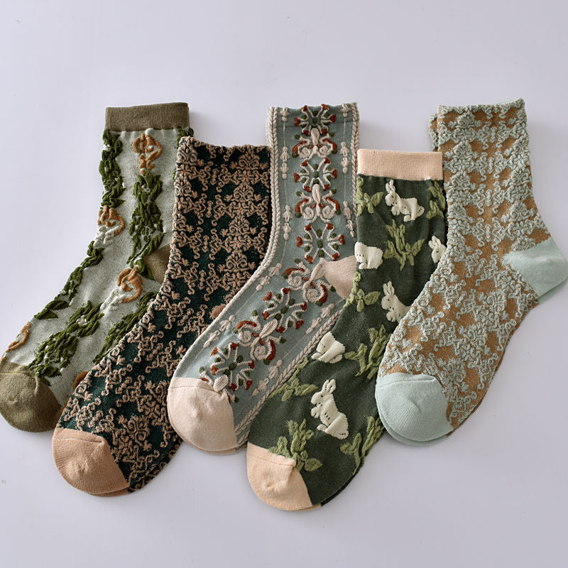 Skanto | Kvinne Floral Bomull SOKKER