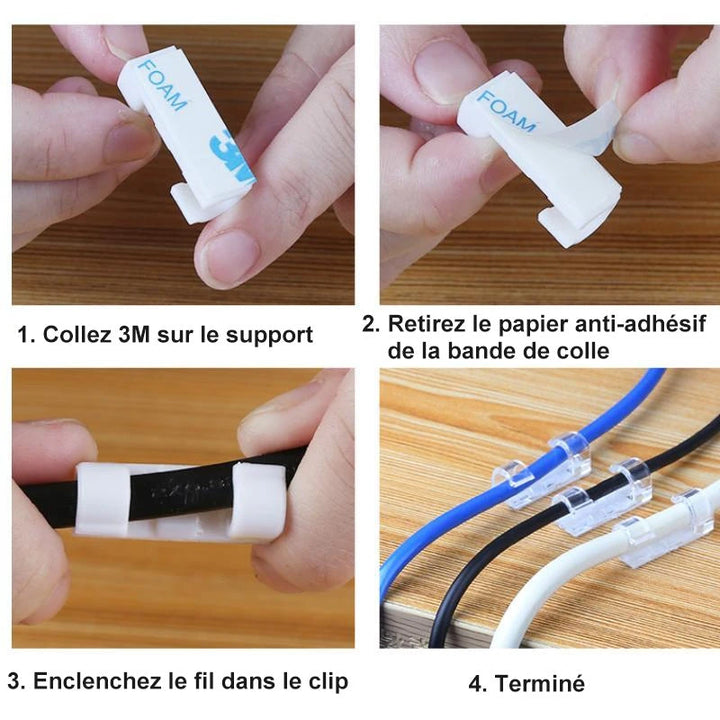 Selvheftende Wire/Kabel Klips i Plast | Skanto