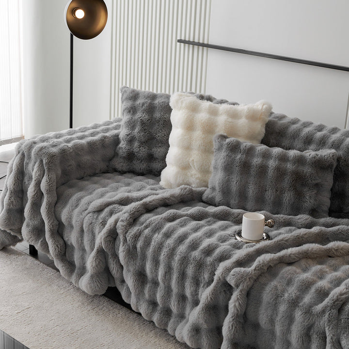 Luksus Ripple Faux Fur Sofa Deksel - Moderne, Stilig & Holdbar Sofa Beskyttelse | Skanto