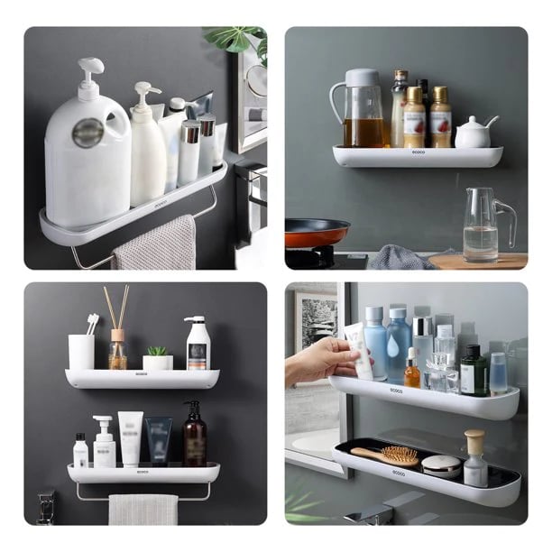 Skanto | 🚿EasyMount lagringshylde til bad - ingen boring kreves