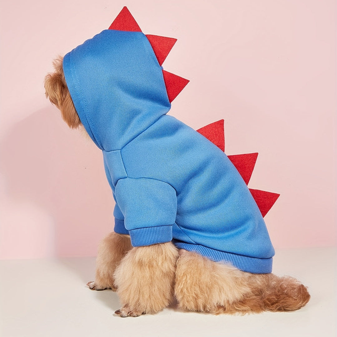 Skanto | Hund Halloween Kostyme Fleece Dinosaur Hoodie | Kjæledyrantrekk Varm