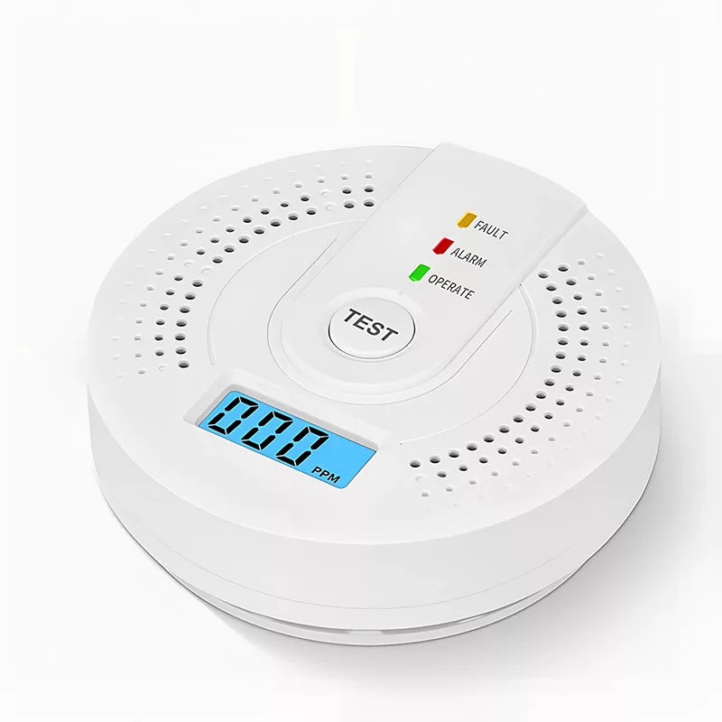Skanto | Karbonmonoksid Detektor | Pålitelige Alarm Sensor med LCD Skjerm for Hjemmesikkerhet