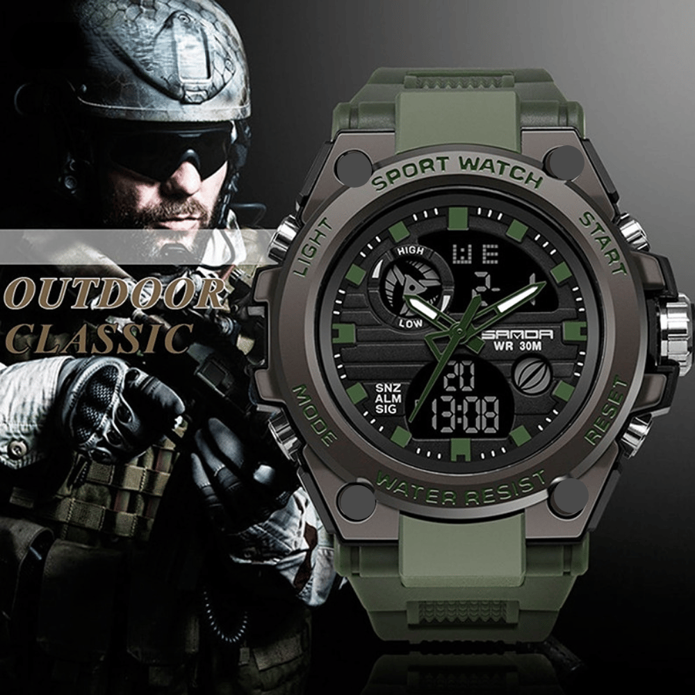 Skanto | Sporty Dual-Display Mode Multifunctional Waterproof Luminous Men's Wristwatch
