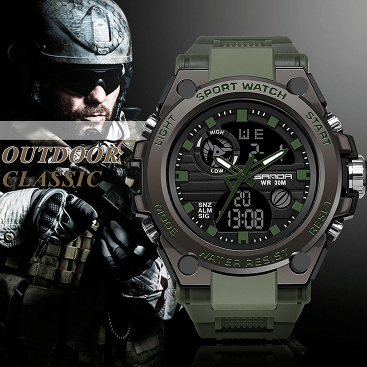 Skanto | Sporty Dual-Display Mode Multifunctional Waterproof Luminous Men's Wristwatch