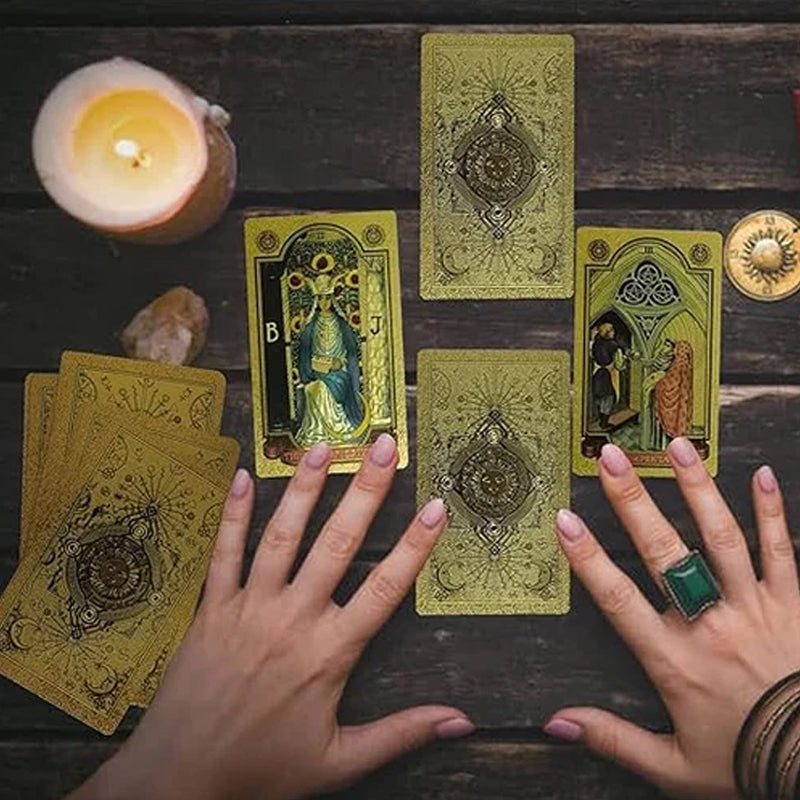 Skanto | Utforsk den mystiske verden av tarot Gullfarget tarot