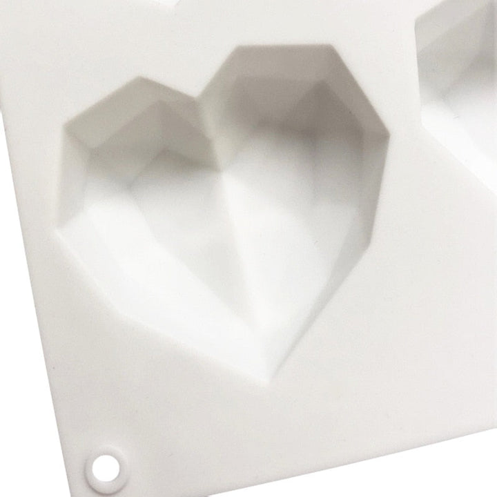 8 Hulls Diamant Hjerte Silikon Kakeformer Hjerteformede Former | Skanto