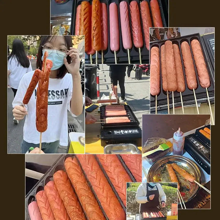 8-Spor Pølser Grill Plate Gass Pølse Maskin Plate Pølser Grill | Skanto