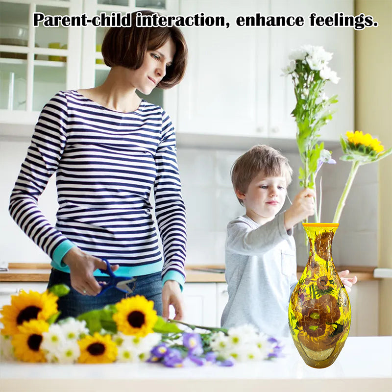 Skanto | Noble 3D Puzzle Vase - Brukbar for ekte blomster