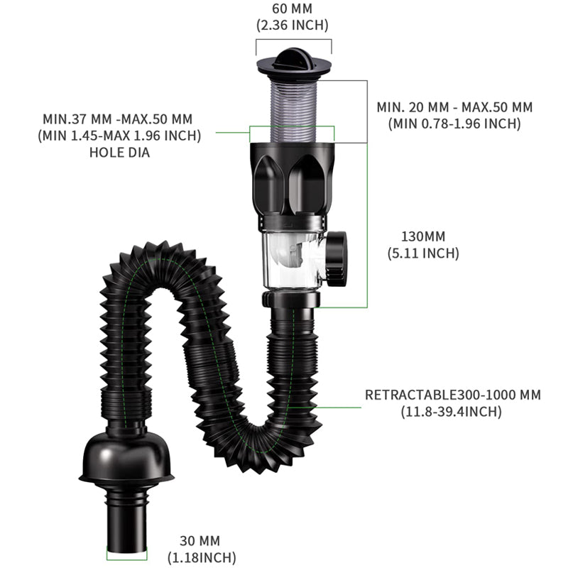 Fleksibel siphon avløpsrør | Skanto