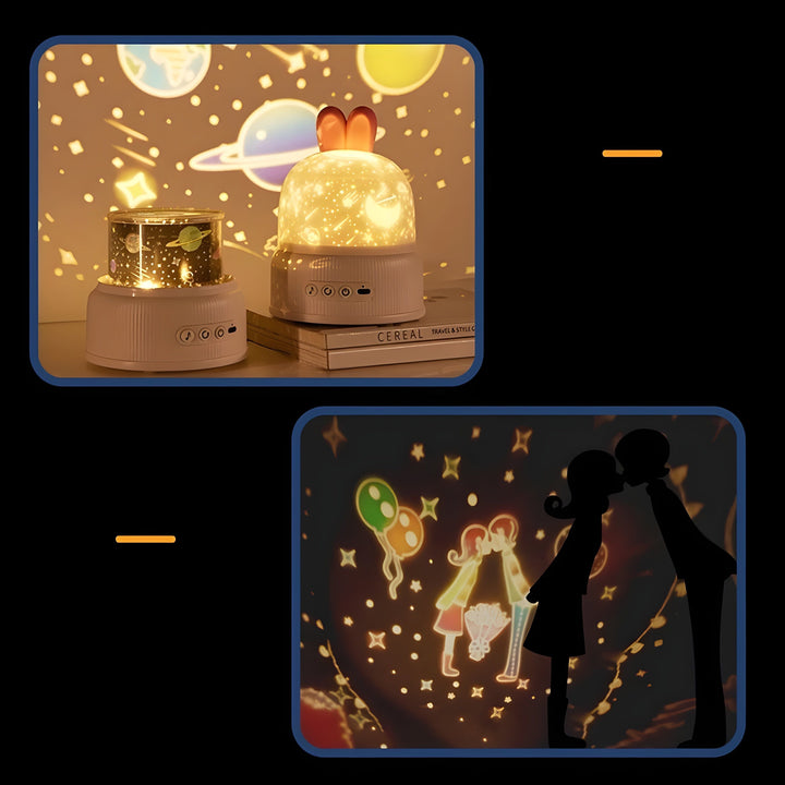 BunnyBeam Light – Søt kaninprojektor-nattlampe for barn