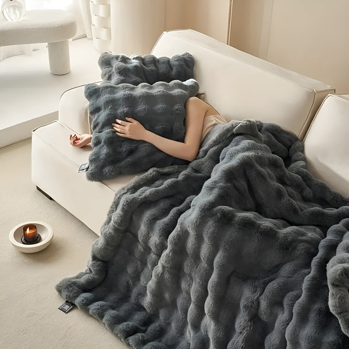 Fleece og fleece-lue – Ekstra myk og varm | Perfekt for sofa og soverom