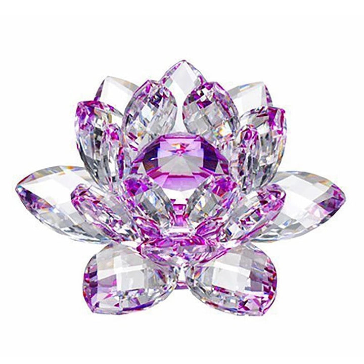 Skanto | 80Mm Kvarts Krystaller Lotusblomst Håndverk Glass Fengshui Ornamenter Helbredende Krystaller Hjem Fest Wicca Dekorasjon Yoga Gaver Suvenir