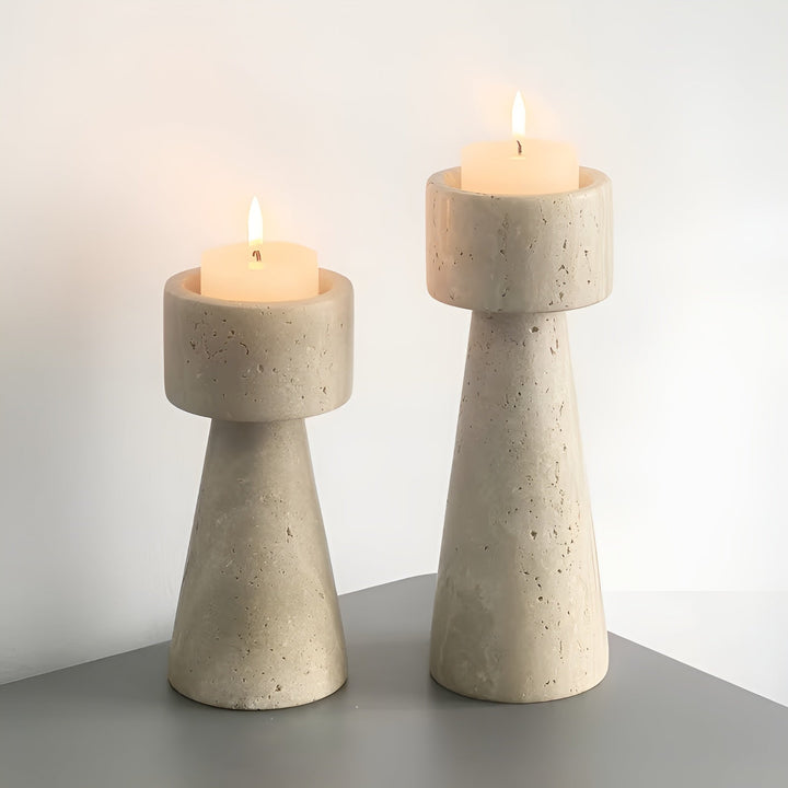 Marmor lysestake laget av naturstein – Elegant & Dekorativ | Polert for bord, bryllup og stue | Skanto