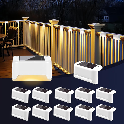 Skanto | Patiowin Solcelle Hekklys Utendørs, Solcelle Trinnlys Vanntett Led Lys For Utendørs Deck, Trappert, Hekk, Patio, Hage, Veranda Og