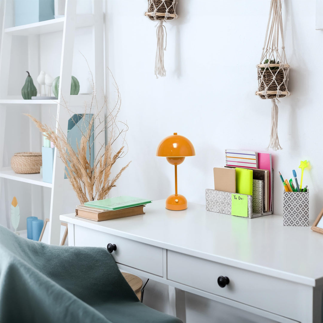Skanto | Enkle design LED berøringslampe, 11.8" bærbar & oppladbar sopp i oransje