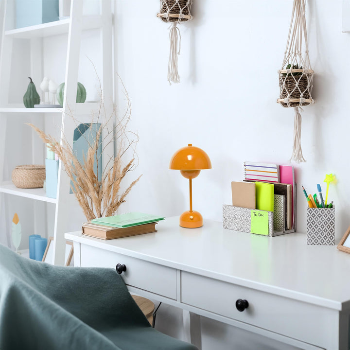 Skanto | Enkle design LED berøringslampe, 11.8" bærbar & oppladbar sopp i oransje
