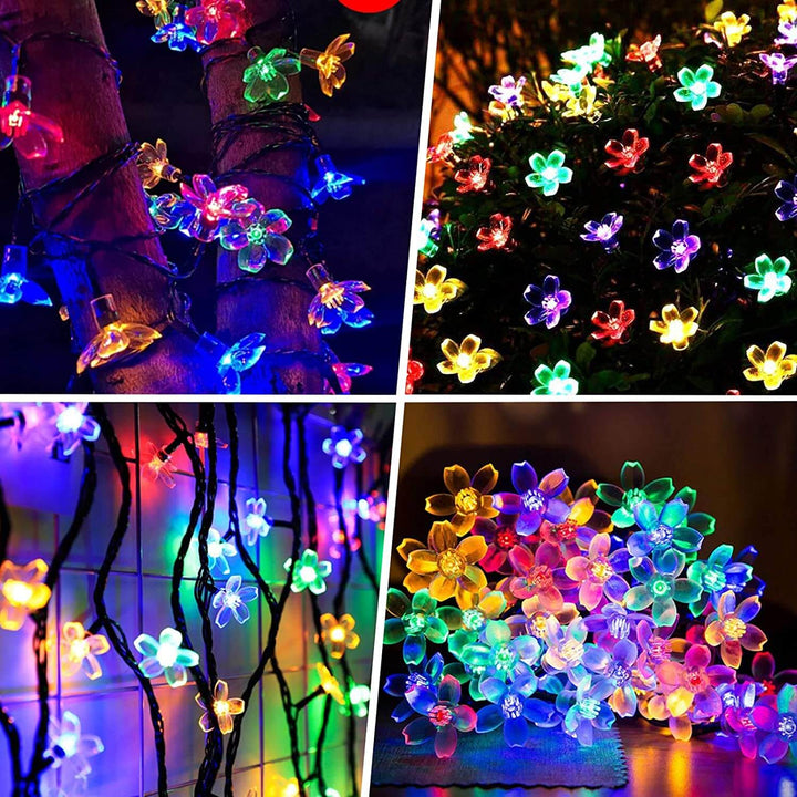 Skanto | LED Solar Sakura String Lights Vanntette Utendørs Fe Blomster Lys