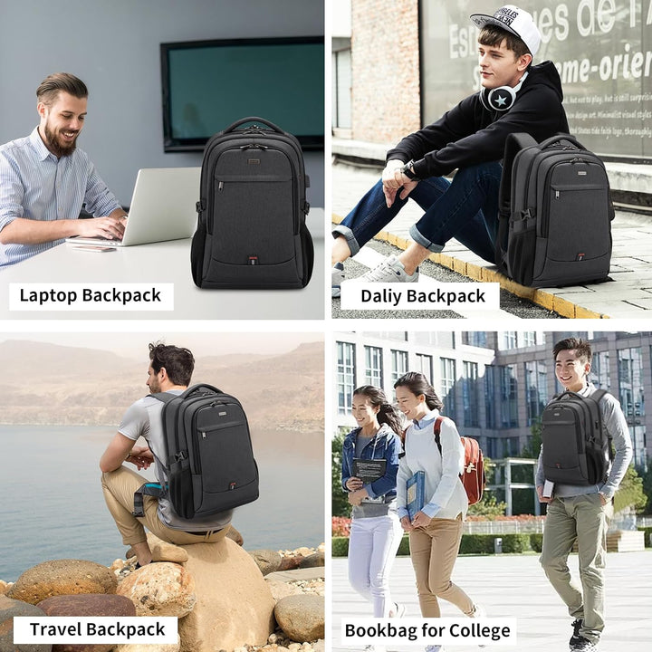 Vanntett reise laptop ryggsekk med USB-port og organisert lagring | Skanto