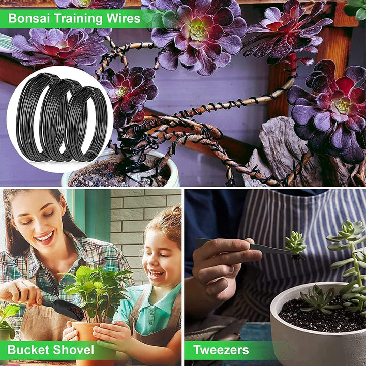 Frendorf | 24-delt Bonsai Tree Care Set med verktøy i høykarbonstål og PU-lærveske – Sevora