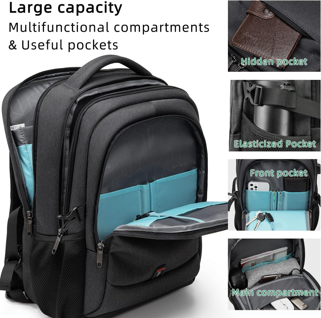 Vanntett reise laptop ryggsekk med USB-port og organisert lagring | Skanto