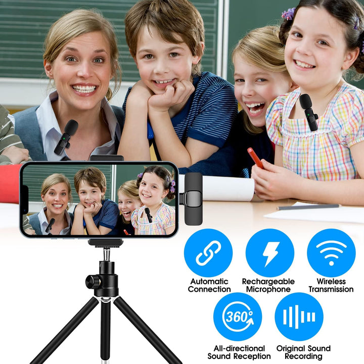 Skanto | 2-Pack Trådløs Mikrofon for iPhone iPad