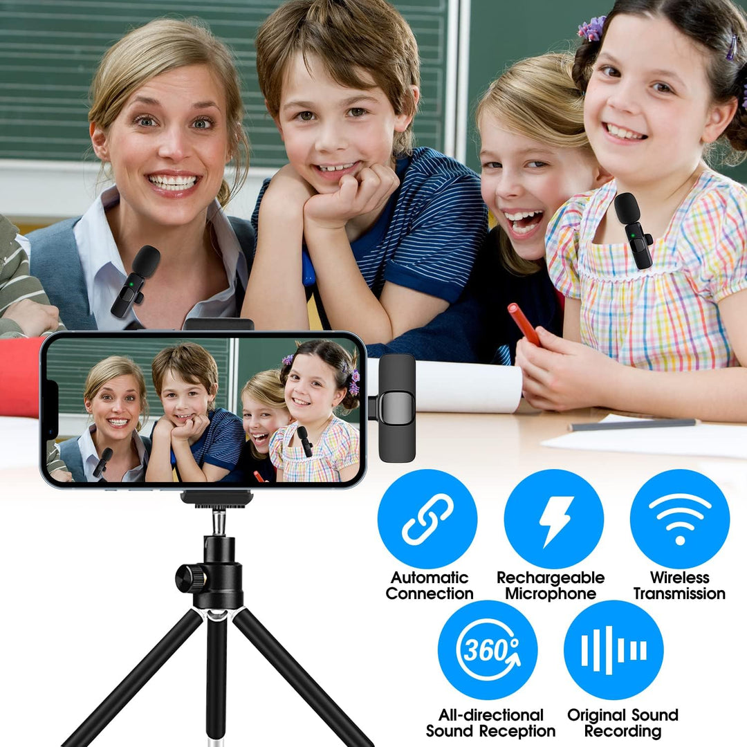Skanto | 2-Pack trådløs mikrofon for iPhone iPad