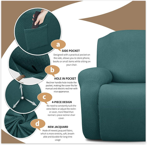 Frendorf | Stretch Recliner Chair Covers 4-Piece Set – CoverMate