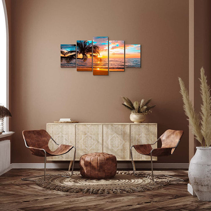 5-Piece Abstract Beach Canvas Wall Art | Skanto