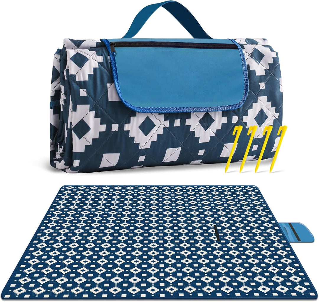 Skanto | Ekstra stor vanntett piknikteppe 200 × 200 cm med 3 lag – MeadowRest