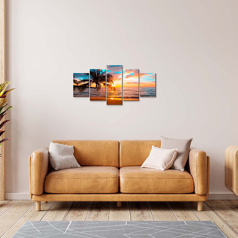 5-Piece Abstract Beach Canvas Wall Art | Skanto