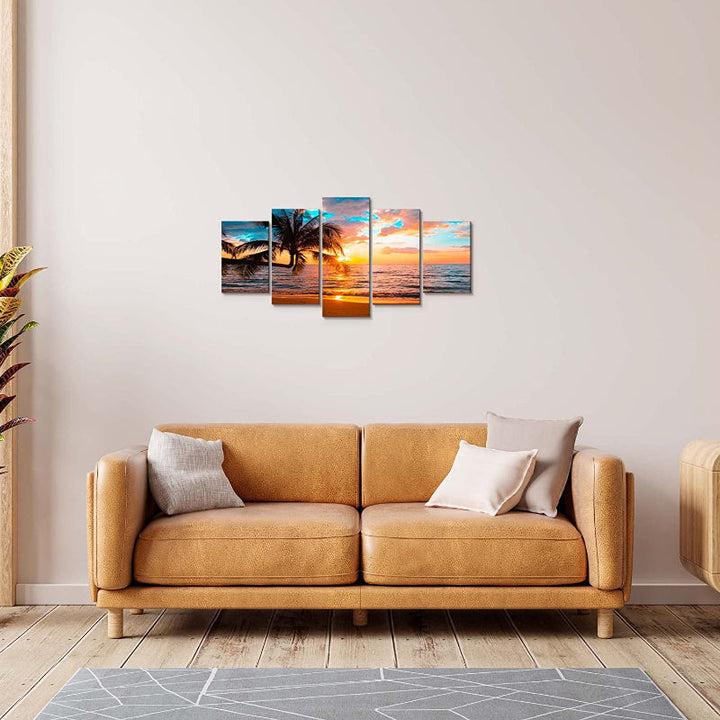 5-Piece Abstract Beach Canvas Wall Art | Skanto
