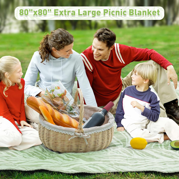 Skanto | Ekstra stor vanntett piknikteppe 200 × 200 cm med 3 lag – MeadowRest