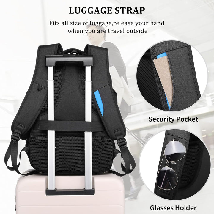 Vanntett reise laptop ryggsekk med USB-port og organisert lagring | Skanto