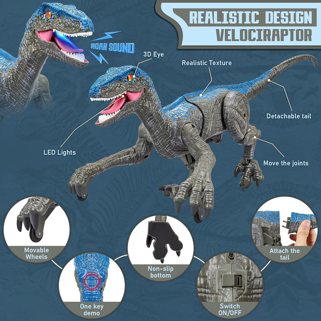 RaptorMove – Ferngesteuertes Dinosaurier-Spielzeug med lyd, LED og realistischen Bewegungen