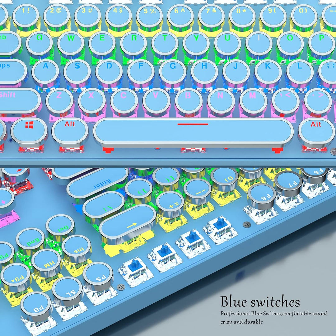 Skanto | 87-Tast Mekanisk Gaming Tastatur RGB Bakgrunnsbelyst Blå Bryter