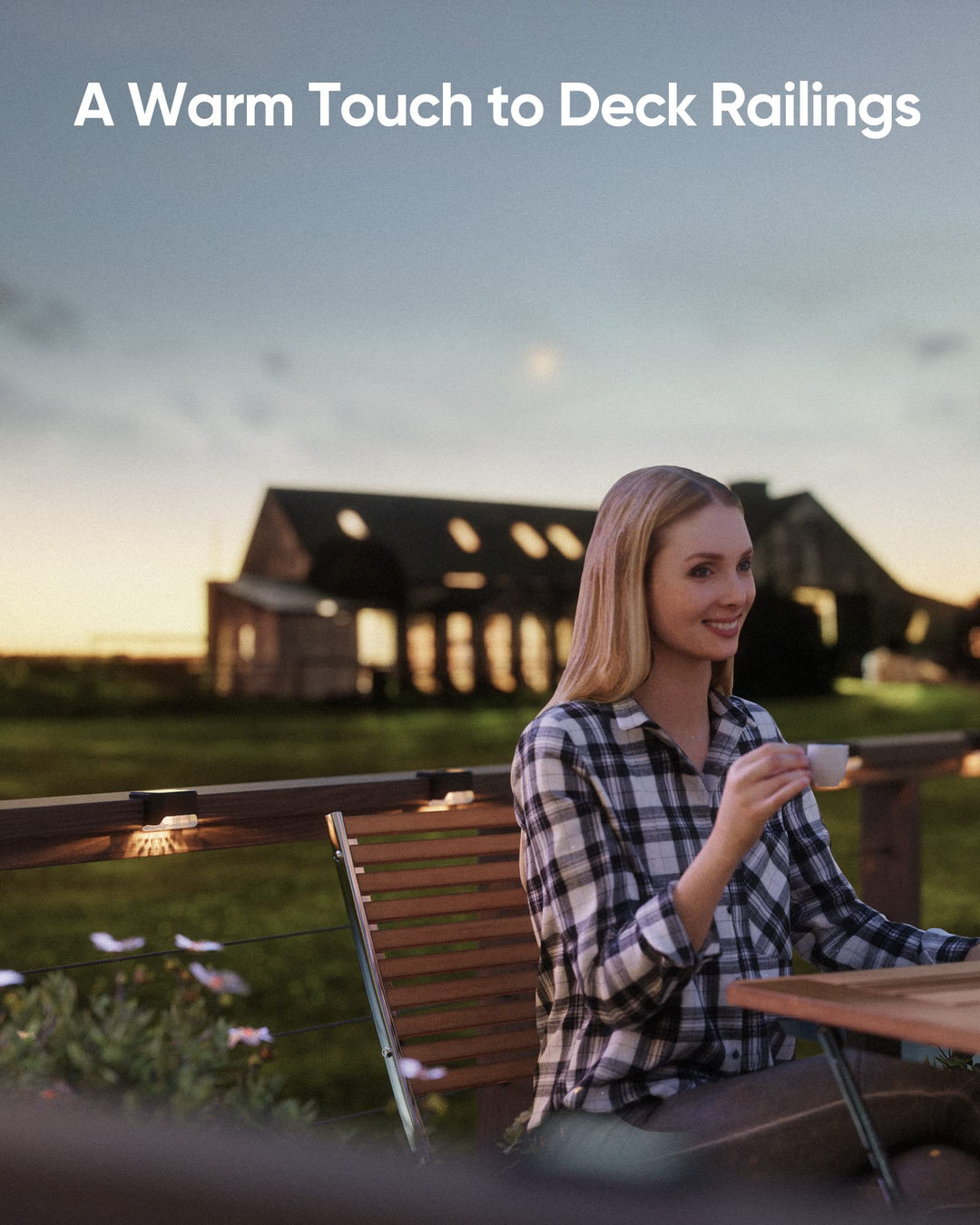 Skanto | 16 Pakke Solcelle Deck Lys - Vanntett Led Gjerde Lys For Hage, Terrasse, Trapp, Svart