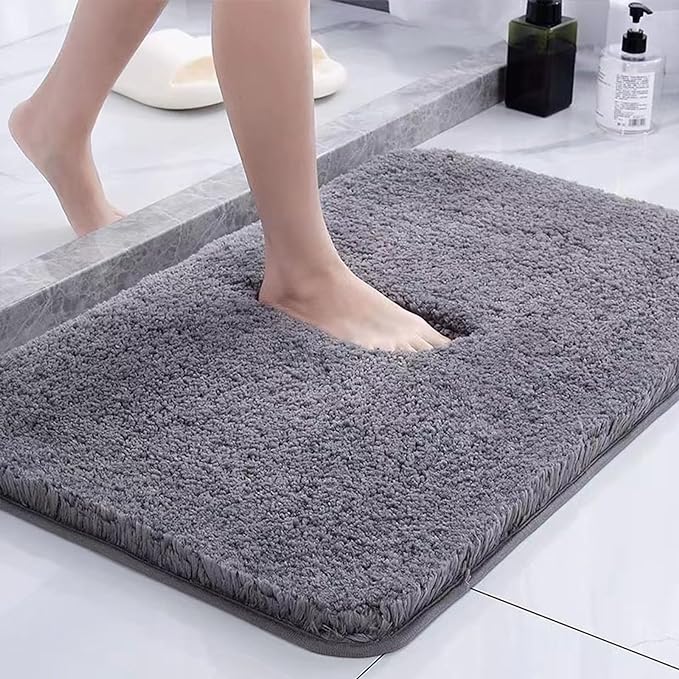 Tykk mikrofiber badematte - Myk, absorberende, sklisikker - Perfekt for bad og soverom | Skanto