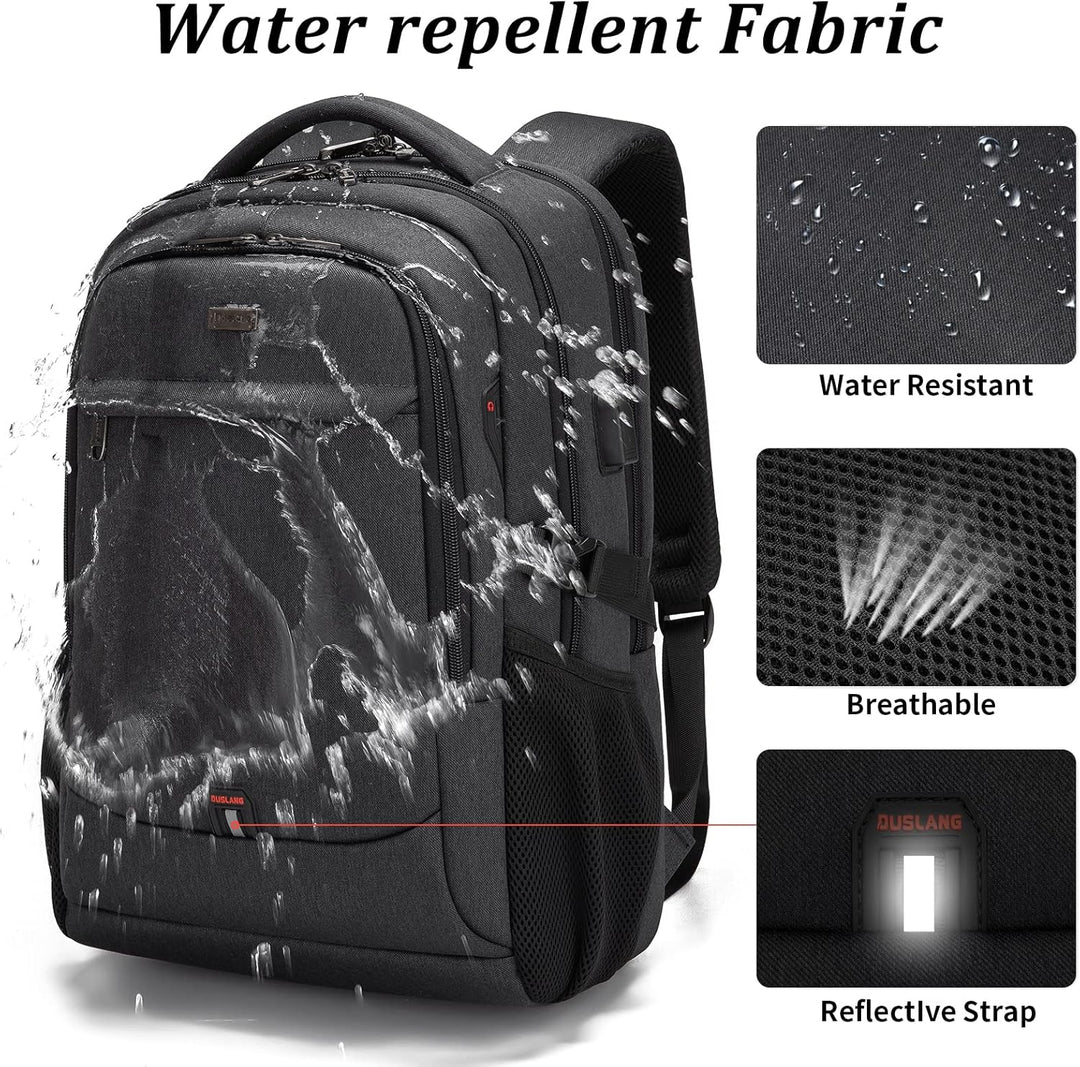 Vanntett reise laptop ryggsekk med USB-port og organisert lagring | Skanto