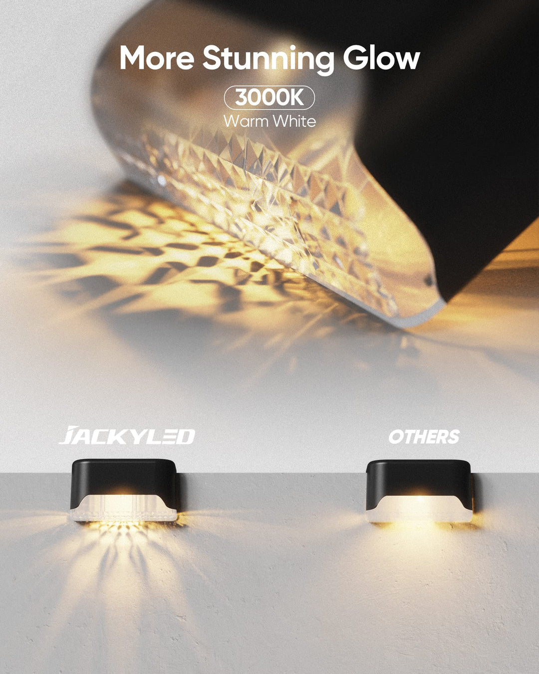 Skanto | 16 Pakke Solcelle Deck Lys - Vanntett Led Gjerde Lys For Hage, Terrasse, Trapp, Svart