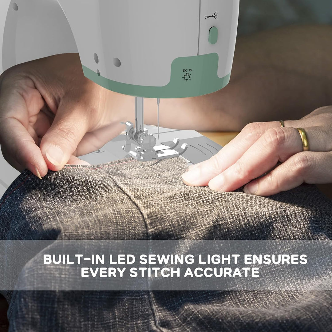 Skanto | Bærbar symaskin med 12 sting og forlengelsesbord – StitchPro