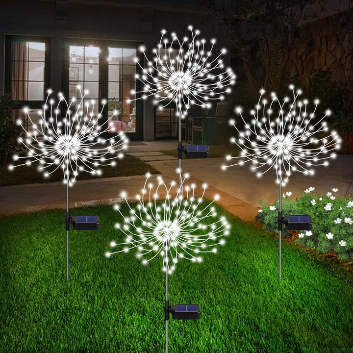 4 Deler Solfyrverkeri Hage Lanterner - Værbestandig LED Dekorativ Belysning, Solenergi for Hage og Patio | Skanto