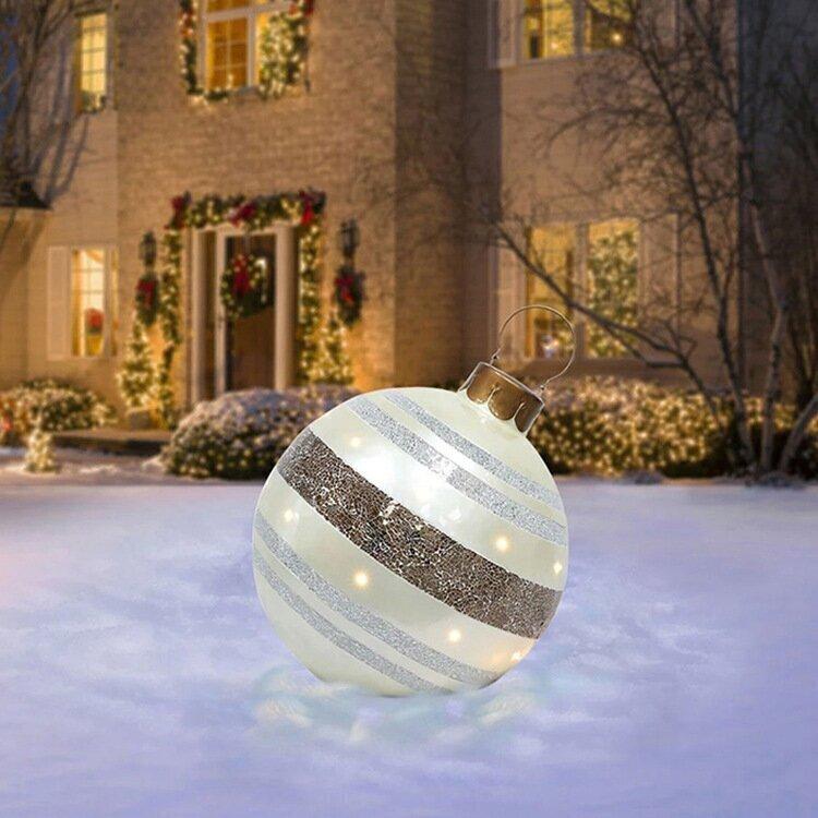 Skanto | Jule Oppblåsbar Dekorasjon Ball | Utendørs Hage Ornament | 60cm PVC