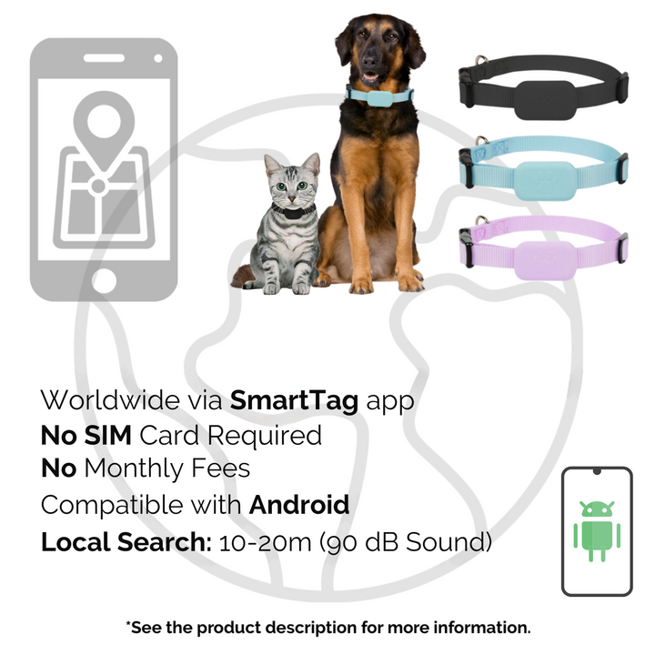 Skanto | AnimalTracker Mini – Smart hunde- og katte Bluetooth halsbånd tracker