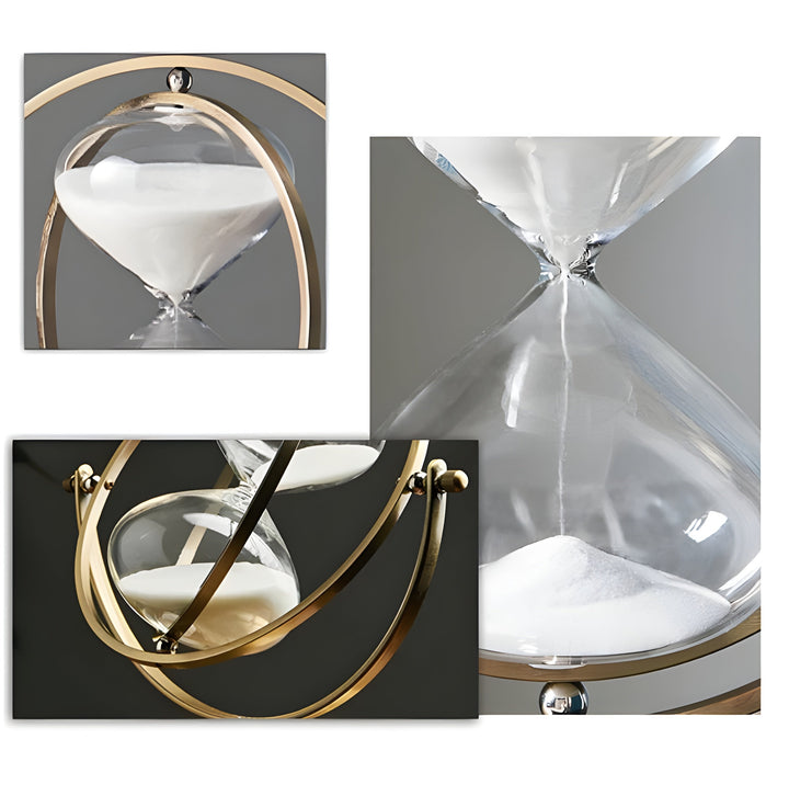 Skanto | GracefulTime Klokke – Luksuriøs Timeglass med Elegant Gullramme og Tidsløst Design