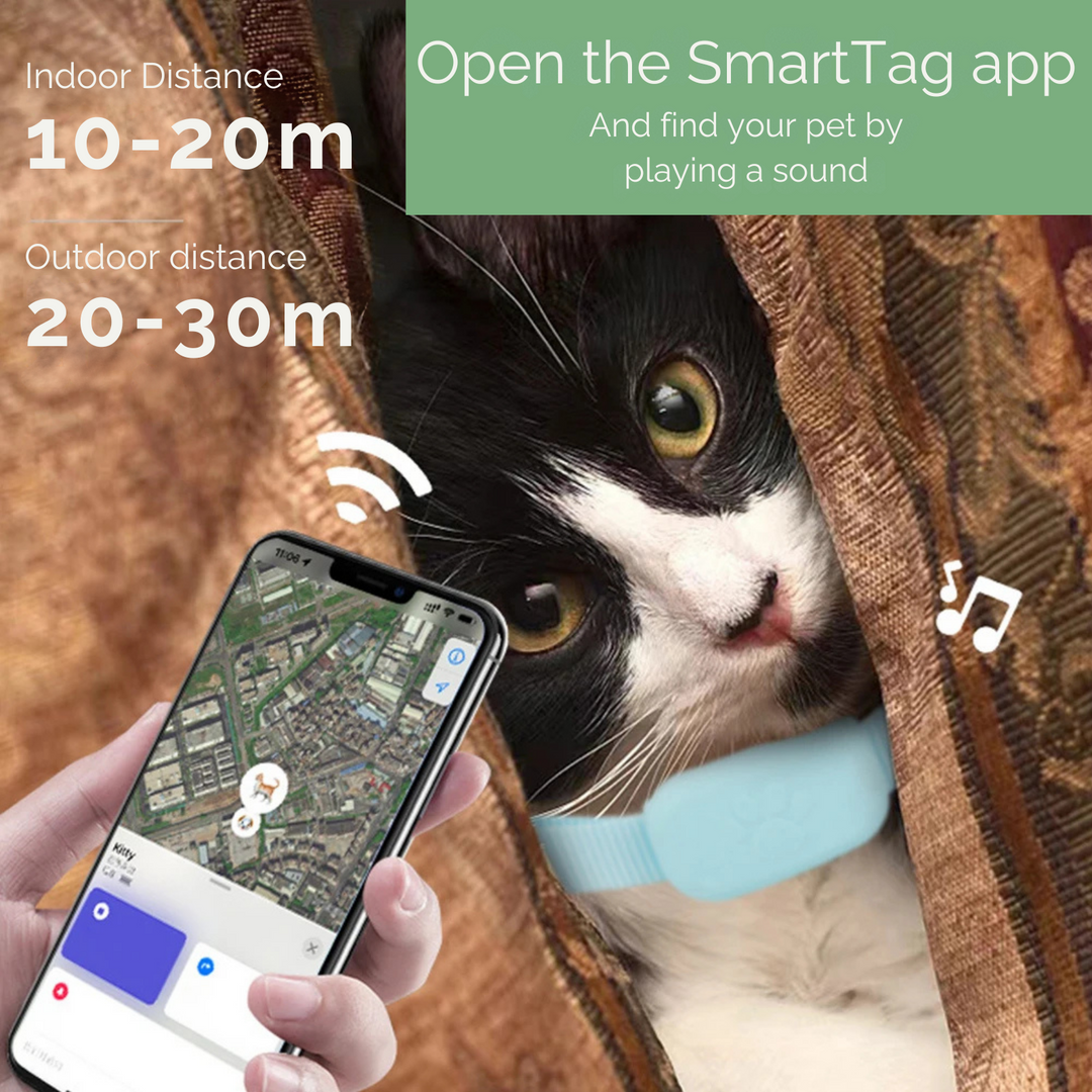 AnimalTracker Mini – Intelligent Bluetooth-Halsband-Tracker for Hunde and Katzen