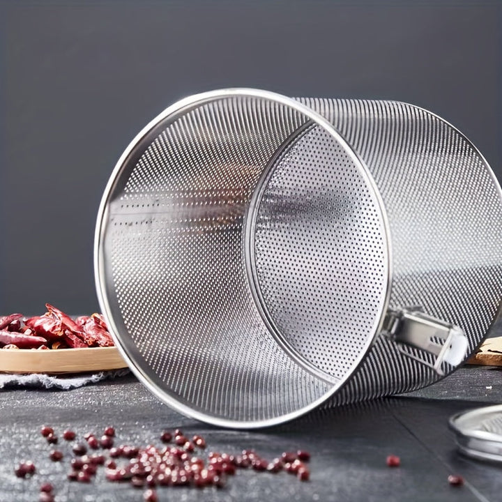 Skanto | Rustfritt stål krydder-infuser – Gjenbrukbart fint nett filter med forlenget kjede for løs te, urter og krydder – Ideell til matlaging, brygging og på kjøkkenet
